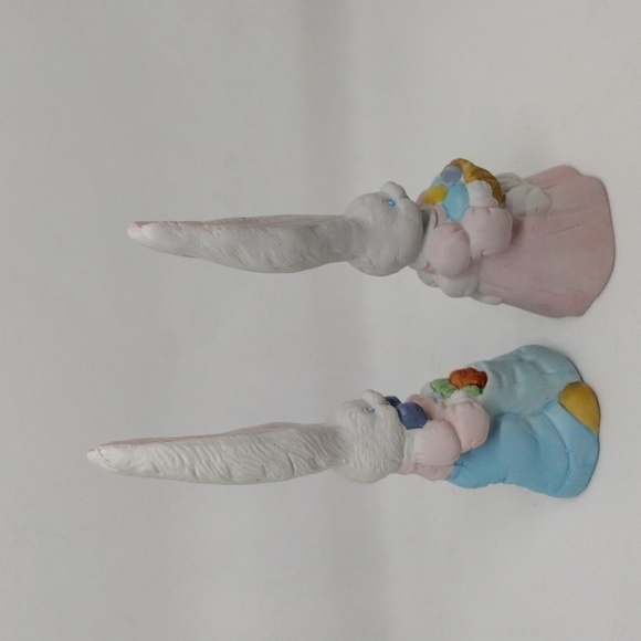 Vintage 1995‎ Hermitage Pottery Easter Lane Collection Boy & Girl Bunny Bells - Picture 6 of 9